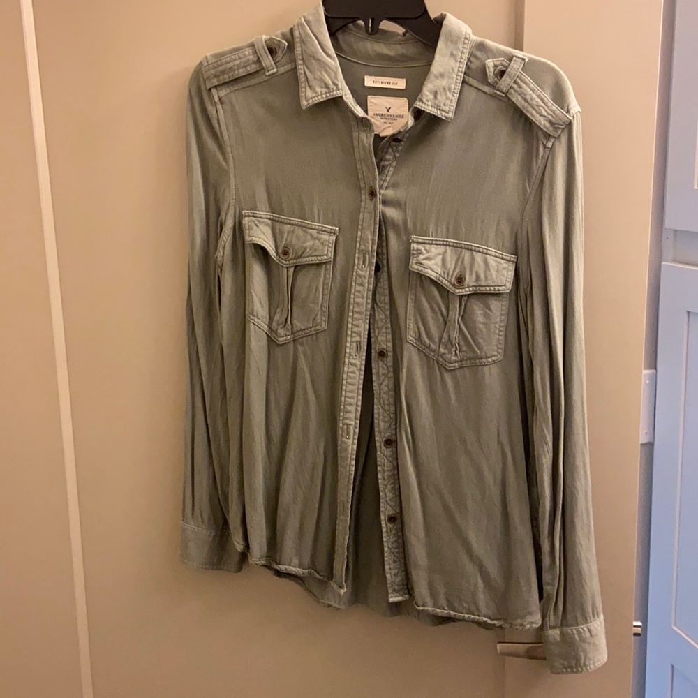 Boyfriend fit button down shirt